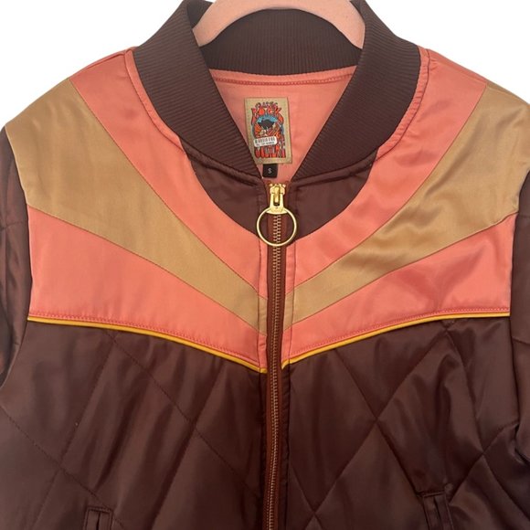 Classic Rock Couture Brown Sugar Rising Sun Bomber Jacket, Size Small - Picture 6 of 11